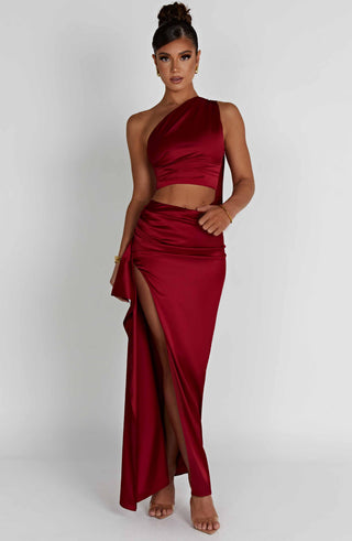 Halsey Maxi Skirt - Wine - Napalia