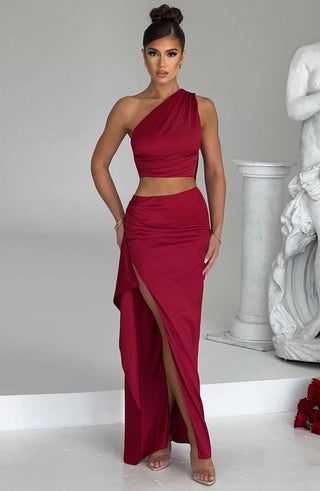 Halsey Maxi Skirt - Wine - Napalia
