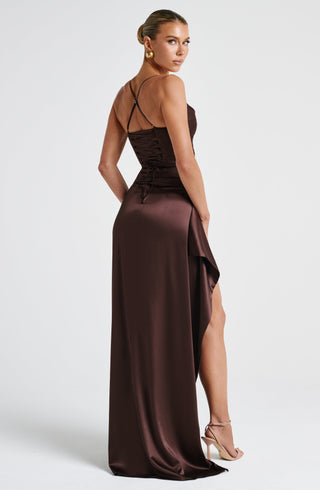 Helen Maxi Dress - Plum Brown - Napalia