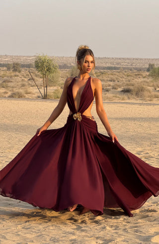 Indianna Maxi Dress - Cherry Lacquer - Napalia