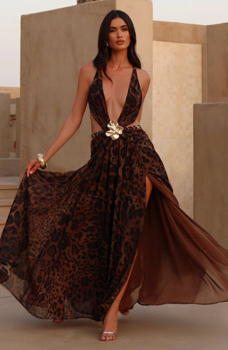 Indianna Maxi Dress - Leopard Print - Napalia