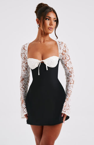 Jacinta Mini Dress - Black/White - Napalia