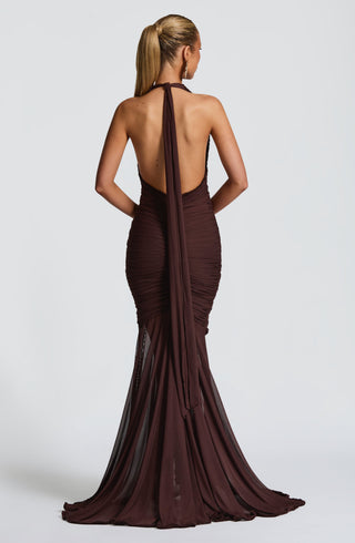 Janessa Maxi Dress - Plum Brown - Napalia