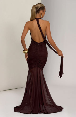 Janessa Maxi Dress - Plum Brown - Napalia