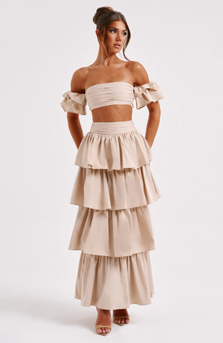 Joy Maxi Skirt - Beige - Napalia