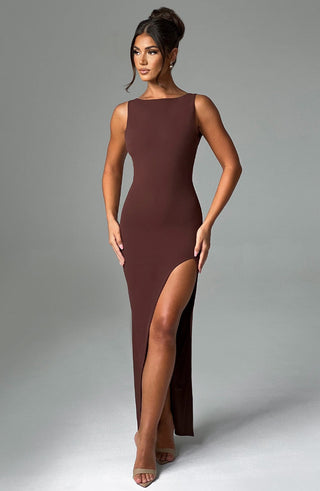 Kassandra Maxi Dress - Chocolate - Napalia