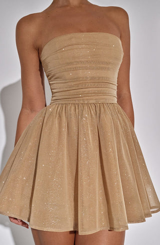 Katrina Mini Dress - Gold Sparkle - Napalia