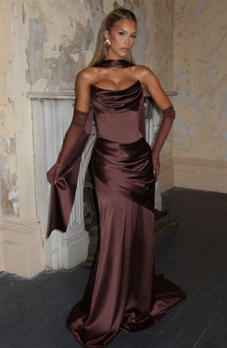 Kensington Maxi Dress - Plum Brown - Napalia