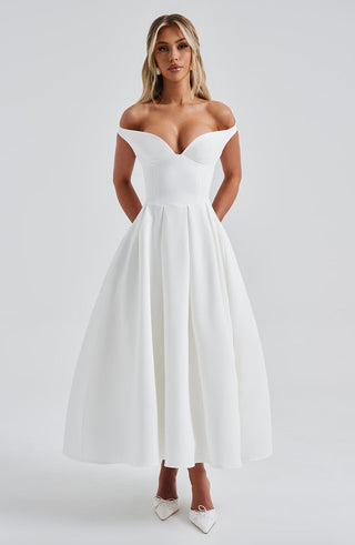 Lanetta Midi Dress - Ivory - Napalia