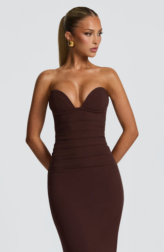 Lindsey Maxi Dress - Plum Brown - Napalia