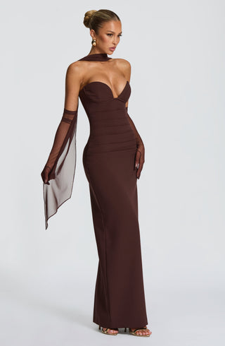 Lindsey Maxi Dress - Plum Brown - Napalia