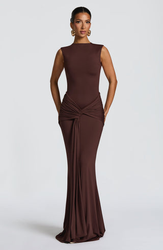 Lorenza Maxi Dress - Plum Brown - Napalia