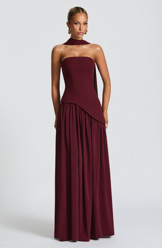Maliyah Maxi Dress - Cherry Lacquer - Napalia