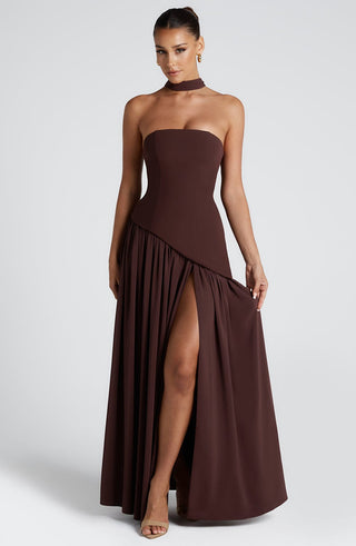 Maliyah Maxi Dress - Plum Brown - Napalia
