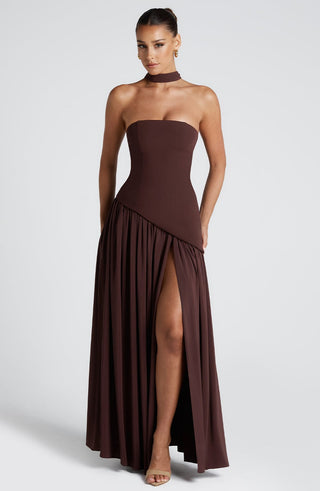 Maliyah Maxi Dress - Plum Brown - Napalia