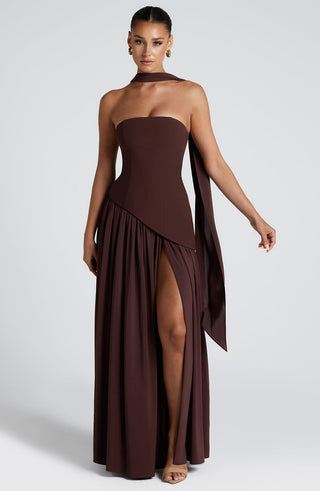 Maliyah Maxi Dress - Plum Brown - Napalia