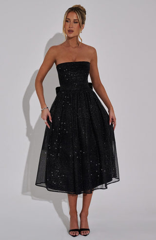 Marissa Midi Dress - Black Sparkle - Napalia