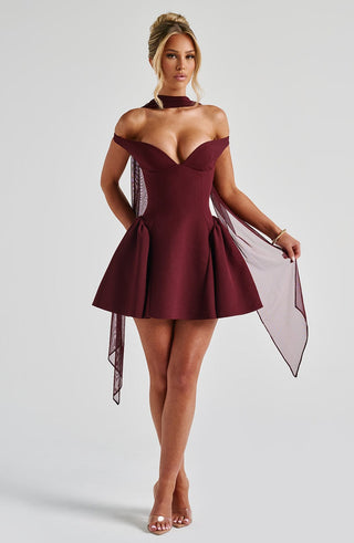 Marla Mini Dress - Cherry Lacquer - Napalia