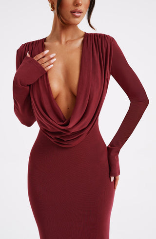 Martina Maxi Dress - Burgundy - Napalia