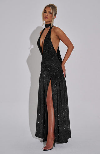 Melania Maxi Dress - Black Sparkle - Napalia