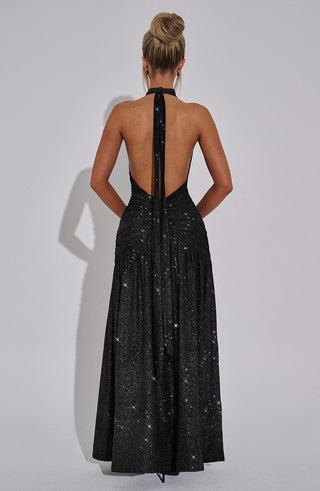 Melania Maxi Dress - Black Sparkle - Napalia