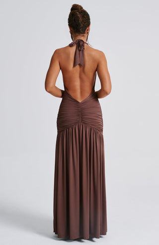 Melania Maxi Dress - Chocolate - Napalia