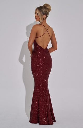 Meridith Maxi Dress - Wine - Napalia