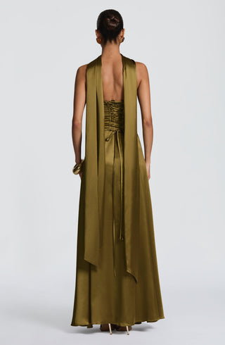 Morven Maxi Dress - Deep Olive - Napalia
