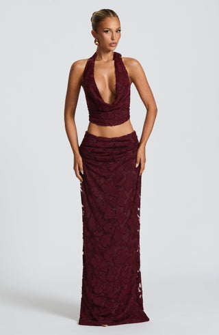 Myra Maxi Skirt - Cherry Lacquer - Napalia