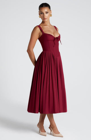 Natassia Midi Dress - Berry - Napalia