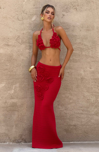 Nerida Maxi Skirt - Red - Napalia