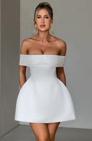 Noelle Mini Dress - Ivory - Napalia