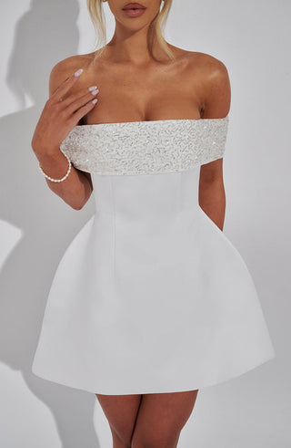Noelle Mini Dress - Ivory - Napalia