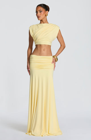 Paige Maxi Skirt - Lemon - Napalia