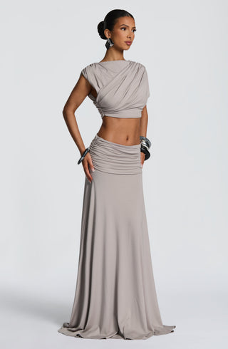 Paige Maxi Skirt - Light Grey - Napalia