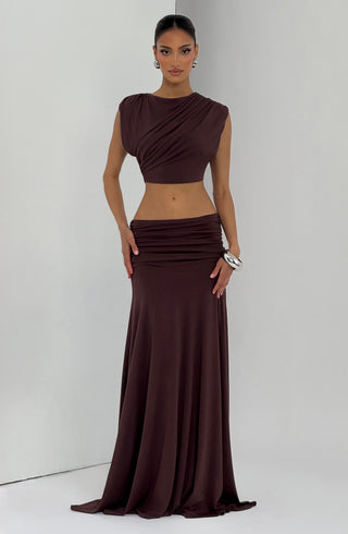 Paige Maxi Skirt - Plum Brown - Napalia