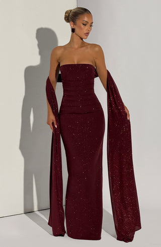 Pandra Maxi Dress - Wine Sparkle - Napalia