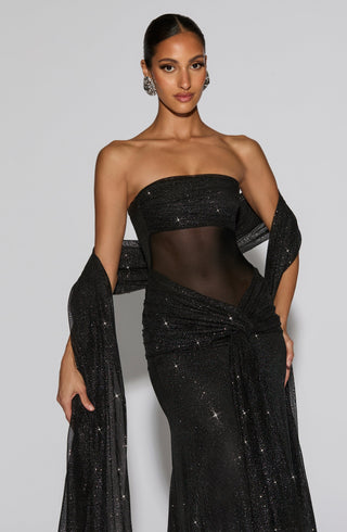 Paula Maxi Dress - Black Sparkle - Napalia