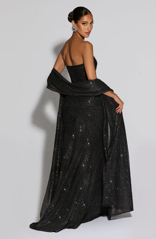 Paula Maxi Dress - Black Sparkle - Napalia
