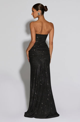 Paula Maxi Dress - Black Sparkle - Napalia