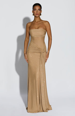 Paula Maxi Dress - Gold Sparkle - Napalia