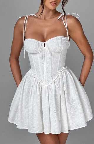 Phoebe Mini Dress - Ivory - Napalia
