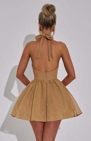 Pippa Mini Dress - Gold Sparkle - Napalia