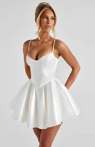 Poppy Mini Dress - Ivory - Napalia