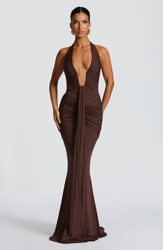 Rosetta Maxi Dress - Plum Brown - Napalia