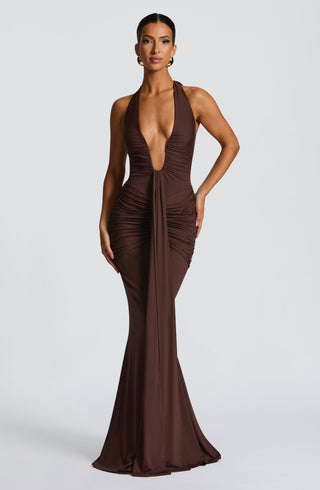 Rosetta Maxi Dress - Plum Brown - Napalia
