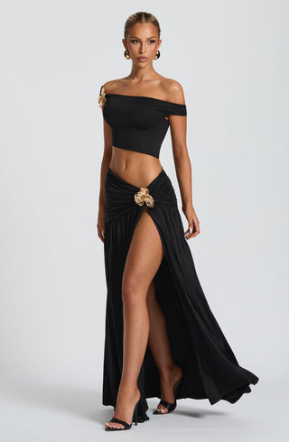 Saira Maxi Skirt - Black - Napalia