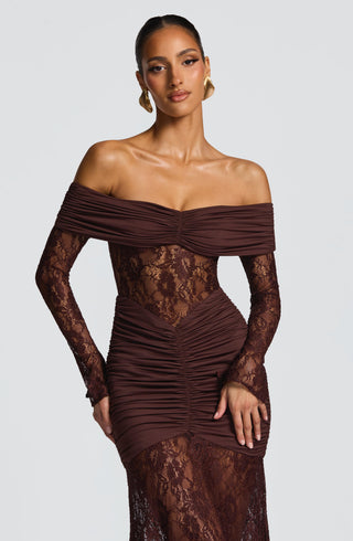 Sauline Maxi Dress - Plum Brown - Napalia