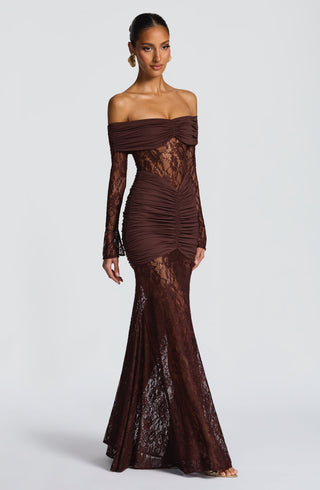 Sauline Maxi Dress - Plum Brown - Napalia