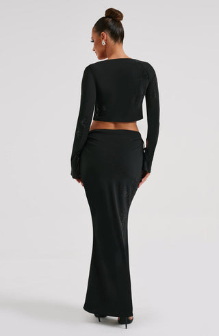 Tana Maxi Skirt - Black - Napalia